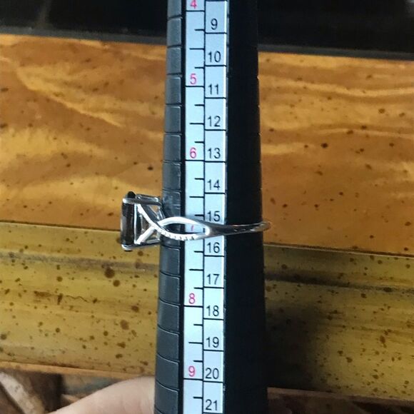 Natural Smoky Quartz Sterling Silver Infinity Ring Size 7 - Picture 4 of 9